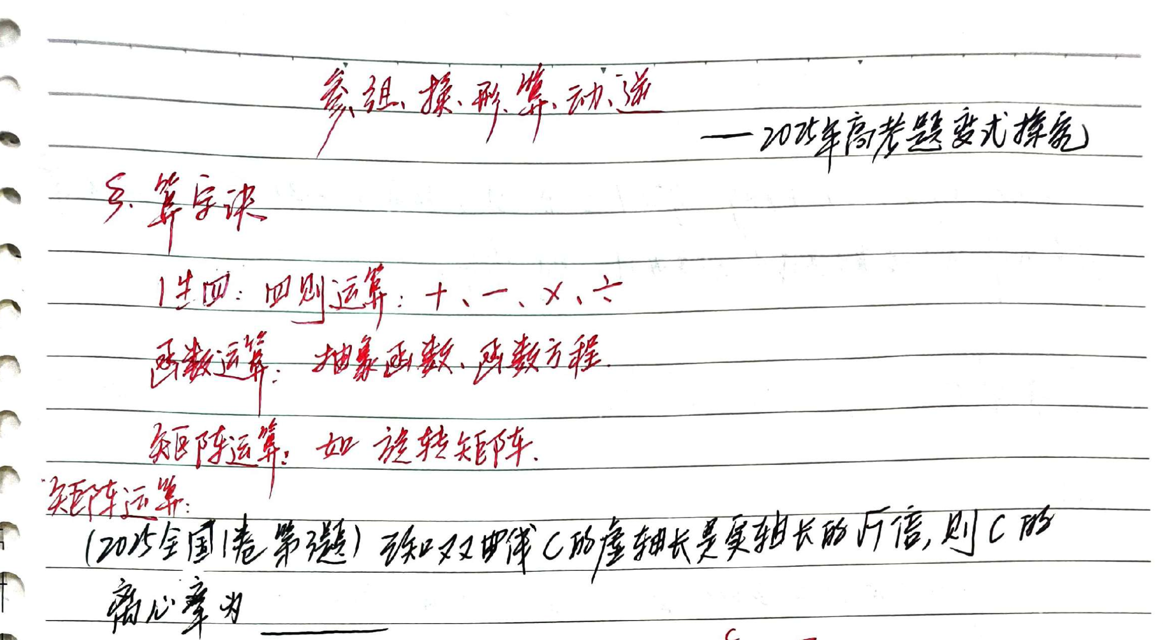 算字诀：矩阵运算、函数运算、1生四，2025高考题变式探究——刘蒋巍编题七字诀